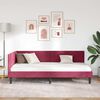 vidaXL Corner Bed Frame with Headboard Wine Red 90 cm x 190 cm Velvet