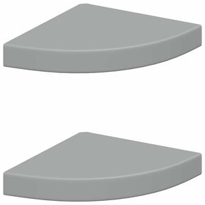 vidaXL Floating Corner Shelves 2 pcs Grey 25x25x3.8 cm MDF