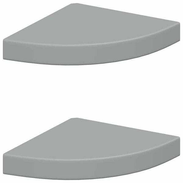 vidaXL Floating Corner Shelves 2 pcs Grey 25x25x3.8 cm MDF