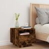 vidaXL Bedside Cabinet with LED Lights Smoked Oak 40x39x37 cm