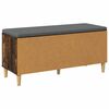 vidaXL Hall Bench with Cushion with Door Smoked Oak 100 x 38 x 46 cm