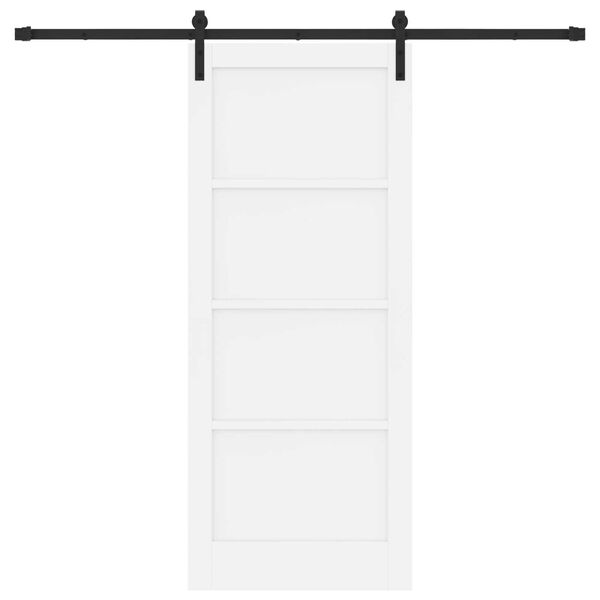 vidaXL Sliding Door White 83 x 202 cm Solid Pine Wood