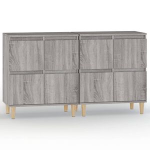 vidaXL Sideboards 2 pcs Grey Sonoma 60x35x70 cm Engineered Wood