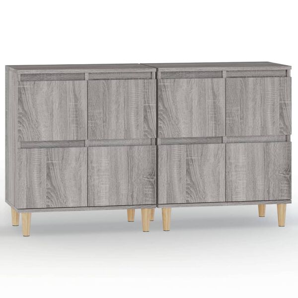 vidaXL Sideboards 2 pcs Grey Sonoma 60x35x70 cm Engineered Wood