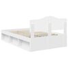 vidaXL Bed Frame with Headboard White 135 x 190 cm Solid Pine Wood
