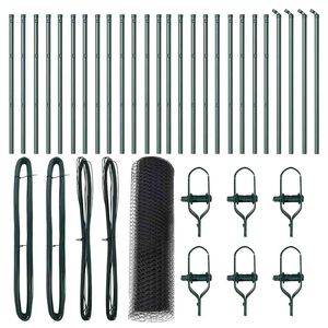 vidaXL Fence Post Grey 50 x 0.6 m (13 mm mesh) Steel and PVC