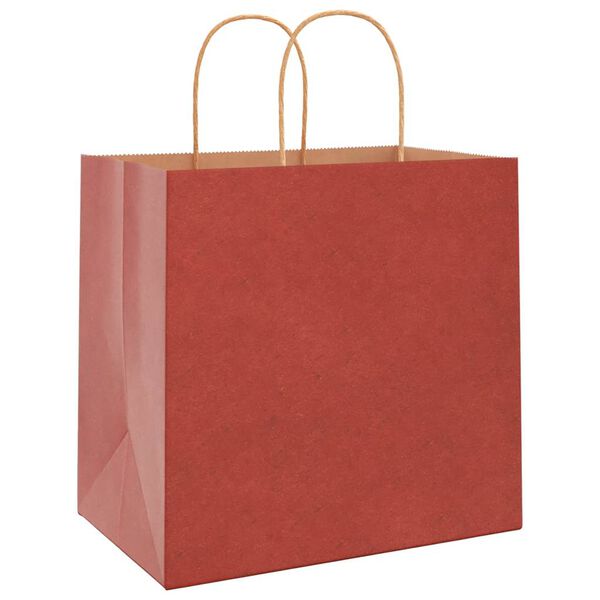 vidaXL Paper Bags 250 pcs with Handles Red 26x17x25 cm