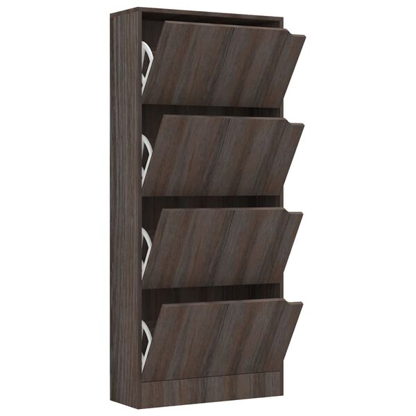 vidaXL Shoe Cabinet with 4 Doors Grey Sonoma Oak 59x24x136 cm Engineered Wood