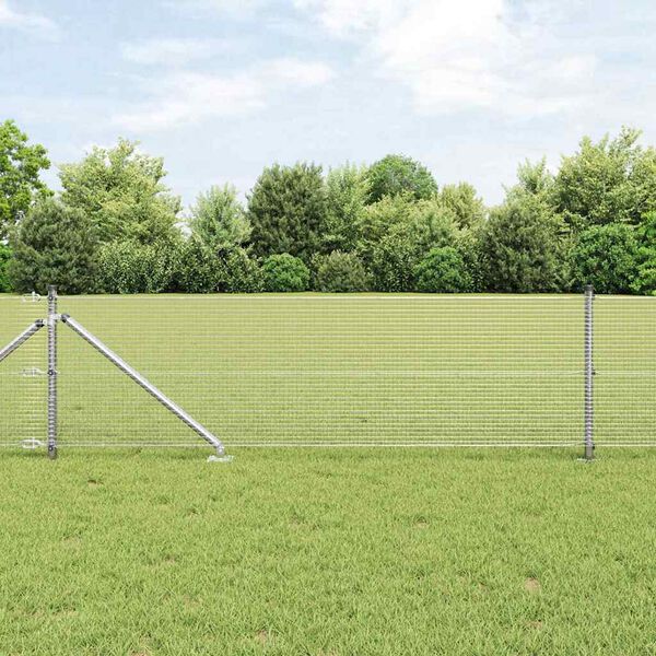 vidaXL Fence Post Silver 100 x 0.6 m (16 x 16 mm mesh) Steel