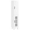 vidaXL Highboard High Gloss White 34.5x34x180 cm Engineered Wood