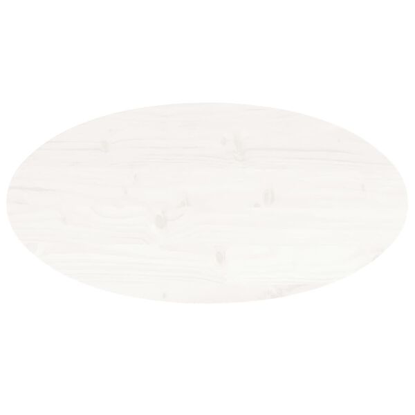 vidaXL Table Top White 80x40x2.5 cm Solid Wood Pine Oval