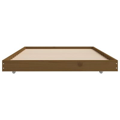 vidaXL Bed Frame Honey Brown 90x190 cm Single Solid Wood Pine