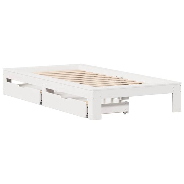 vidaXL Bed Frame without Mattress White 90x200 cm Solid Wood Pine