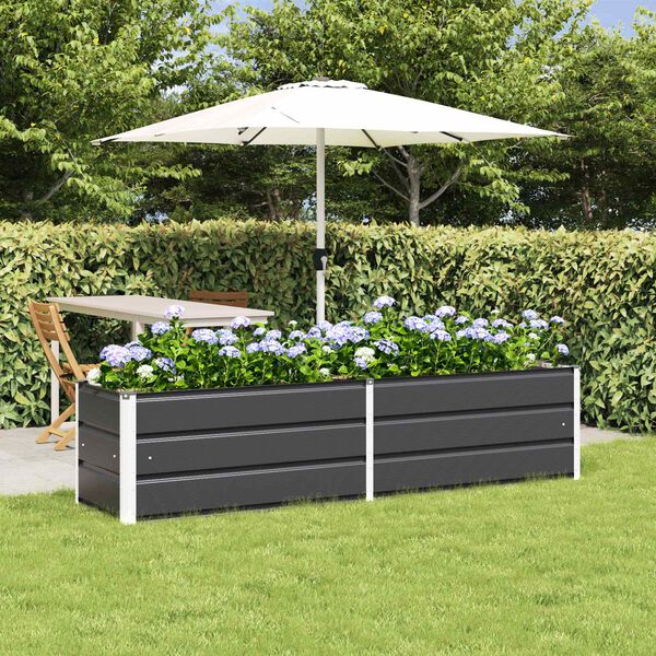 vidaXL Planter Anthracite 195 x 50 x 45 cm Galvanised Steel