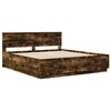 vidaXL Bed Frame Smoked Oak 200 x 200 cm Engineered Wood