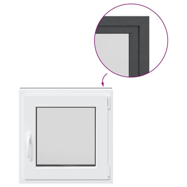vidaXL Basement Window "RISOR" 50x50 cm Tilt&Turn DIN Right Anthracite