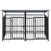 vidaXL Outdoor Dog Kennel with Roof Steel 3.75 m²
