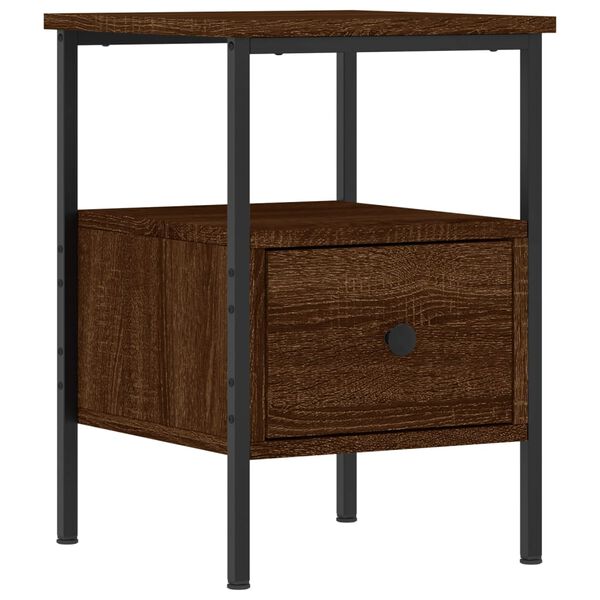 vidaXL Bedside Cabinet Brown Oak 34x36x50 cm Engineered Wood