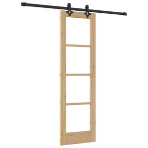 vidaXL Sliding Door ORKDAL Natural and Black 61 x 198.5 cm