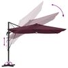 vidaXL Roma Parasol Red 286 x 285 x 270 cm Aluminium and Polyester