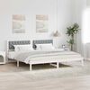vidaXL Bed Frame Light Grey 200 x 200 cm Solid Pine Wood