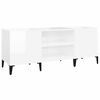 vidaXL Record Cabinet High Gloss White 121x38x48 cm Engineered Wood