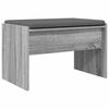 vidaXL Hall Bench with Cushion Grey Sonoma 63 x 38 x 40 cm