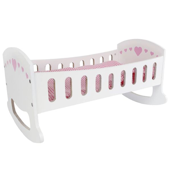 Doll fun Doll Cradle White and Pink 47 cm
