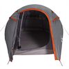 vidaXL Camping Tent Tunnel 2-Person Grey and Orange Waterproof