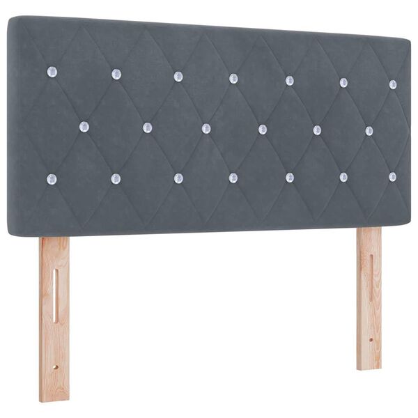 vidaXL LED Headboard with LED Strip Lights Dark Grey 100 cm Polyester