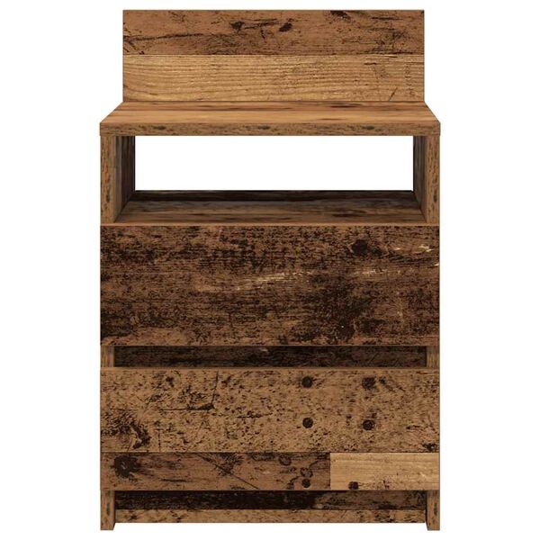 vidaXL Bedside Cabinet with 2 Drawers Old Wood 40x33x60 cm