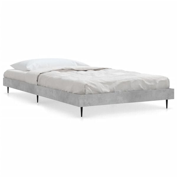vidaXL Bed Frame without Mattress Concrete Grey 90x190 cm Single