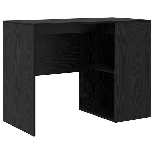 vidaXL Desk with Shelf Black Oak 102 x 50 x 75 cm Engineered Wood