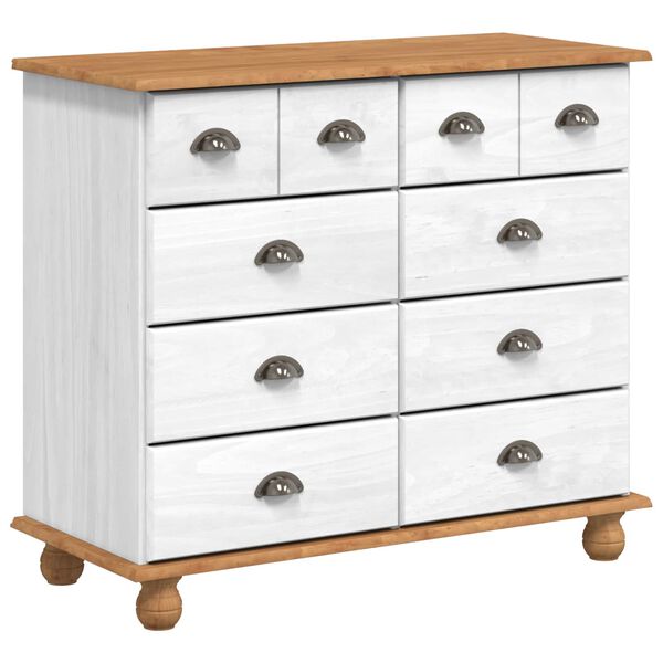 vidaXL Chest of Drawer ASKIM White 91 x 40 x 79 cm Solid Pine Wood