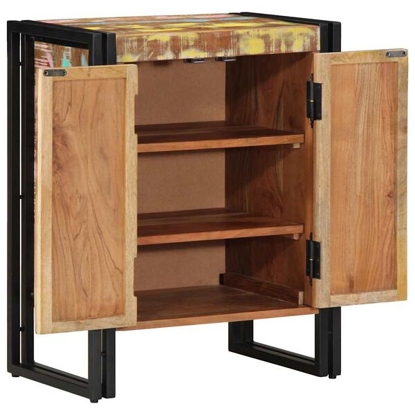vidaXL Shoe Cabinet with Door Black 30 x 30 x 40 cm Solid Reclaim wood