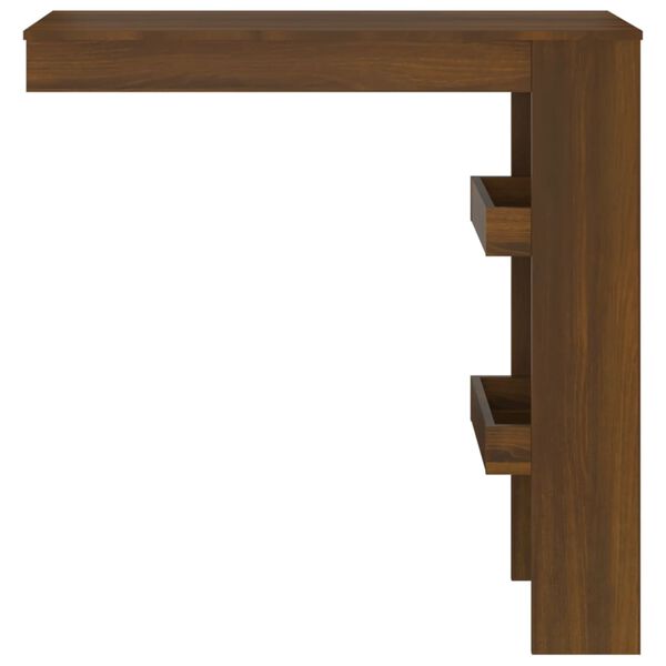 vidaXL Wall Bar Table Brown Oak 102x45x103.5 cm Engineered Wood