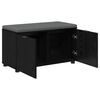 vidaXL Hall Bench with Cushion with Storage Black Oak 80 x 46 x 46 cm