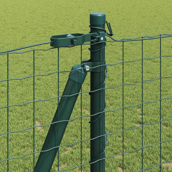 vidaXL Fence Post 7 pcs Green Steel