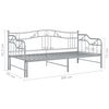 vidaXL Pull-out Sofa Bed Frame without Mattress Grey Metal 90x200 cm