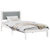vidaXL Bed Frame with Headboard Light Grey 90 x 200 cm Solid Pine Wood