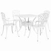 vidaXL Garden Table Set 5 pcs White Cast Aluminium