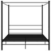 vidaXL Canopy Bed Frame without Mattress Black Metal 200x200 cm