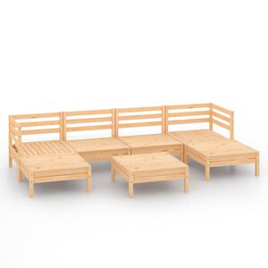 vidaXL 7 Piece Garden Lounge Set Solid Wood Pine