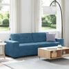 vidaXL Sofa Blue 221 x 80 x 80 cm Poly velvet