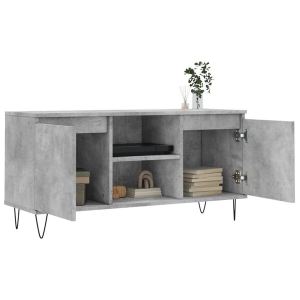 vidaXL TV Cabinet Concrete Grey 104x35x50 cm Engineered Wood