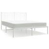 vidaXL Metal Bed Frame without Mattress with Headboard White 140x190cm