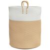 vidaXL Storage Basket Beige and White Ø38x46 cm Cotton