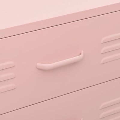 vidaXL Chest of Drawers Pink 80x35x101.5 cm Steel