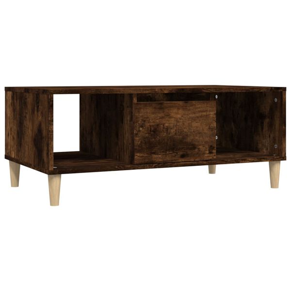 vidaXL Coffee Table Smoked Oak 90x50x36,5 cm Engineered Wood
