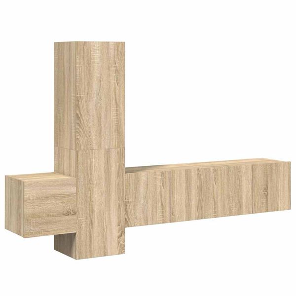 vidaXL 5 Piece TV Cabinet Set Sonoma Oak Engineered Wood